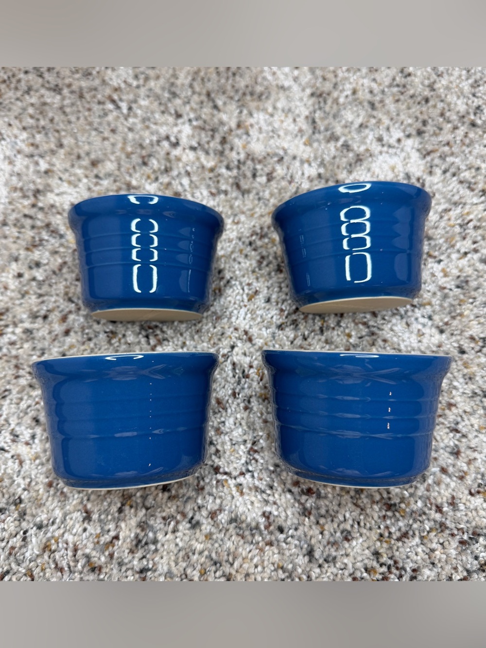 Le Creuset Stoneware Ramekin Set of 4 Cobalt Blue Round Kitchen Bakeware Home